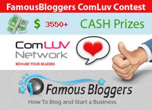 $3550 CASH Blogging Contest FamousBloggers CommentLuv